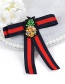 Trendy Red+navy Pineapple Decorated Simple Bowknot Brooch