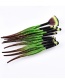 Trendy Green+brown Color Matching Decorated Eyes Brush(10pcs)
