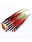 Trendy Red+coffee Color Matching Decorated Eyes Brush(10pcs)