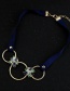 Vintage Blue Hollow Out Decorated Choker