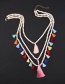 Bohemia Multi-color Tassel Decorated Multi-color Necklace