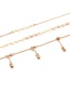 Fashion Gold Color Tassel Decorated Double-layer Necklace