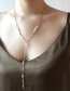 Fashion Gold Color Beads Decorated Long Tassel Necklace