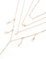 Fashion Gold Color Star Shape Decorated Multi-color Necklace