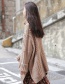 Fashion Brown Braided Shape Decorated Turtleneck Sweater