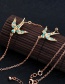 Elegant Gold Color Bird Shape Decorated Double-layer Necklace
