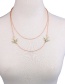 Elegant Gold Color Bird Shape Decorated Double-layer Necklace