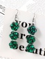Fashion Green Balls Shape Design Long Earrings