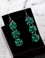 Fashion Green Balls Shape Design Long Earrings