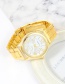 Fashion Gold Color+black Letter Pattern Decorated Watch