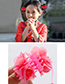 Lovely Red Flower Decorated Taseel Design Hair Claw