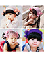 Fashion Plum Red Flowers Decorated Bowknot Child Wig