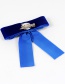 Fashion Sapphire Blue Embroidery Bee Decorated Bowknot Shape Brooch