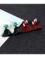 Fashion Claret Red Geometric Shape Diamond Decorated Tassel Earrings