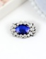 Fashion Sapphire Blue Full Diamond Decorated Simple Brooch