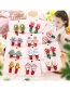Fashion Red+white Snow Shape Decorated Christmas Hairpin (1pair)