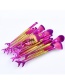 Fashion Purple+pink Mermaid Shape Decorated Brush (1pc)