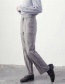 Fashion Gray Pure Color Decorated Pants
