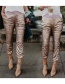 Fashion Gold Color Sequins Decorated Simple Pants