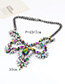 Fashion Black+white Hollow Out Decorated Necklace