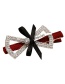 Lovely Claret Red Full Diamond Decorated Bowknot Hairpin