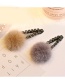 Lovely Gray Fuzzy Ball Decorated Pom Hairpin