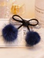 Lovely Black Fuzzy Ball Decorated Bowknot Hairpin