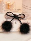 Lovely Gray Fuzzy Ball Decorated Bowknot Hairpin