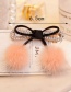 Lovely Pink Fuzzy Ball Decorated Bowknot Hairpin