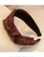 Lovely Claret Red Grid Pattern Decorated Hair Hoop