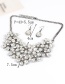 Fashion Silver Color Flower Shape Decorated Jewelry Sets