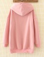 Fashion Pink Letter Decorated Long Hoodie