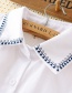 Fashion White Triangle Pattern Decorated Shirt