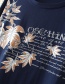 Fashion Gray Leaf Shape Decorated T-shirt