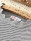 Elegant Gray Pure Color Decorated Sweater