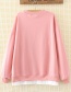 Fashion Pink Pure Color Decorated Blouse