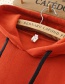 Fashion Orange Pure Color Decorated Long Hoodie