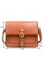 Fashion Dark Brown Belt Buckle Shape Decorated Bag