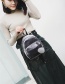 Fashion Black Fuzzy Ball Decorated Backpack