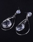 Elegant Silver Color Waterdrop Shape Decorated Earrings