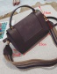 Fashion Brown Color-matching Belt Decorated Bag