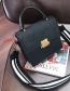 Elegant Black Square Shape Decorated Bag