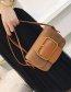 Elegant Brown Square Shape Decorated Bag