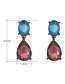 Fashion Dark Blue Water Drop Shape Decorated Earrings