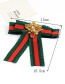 Elegant Red+green Bee Shape Decorated Bowknot Brooch