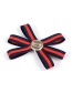 Elegant Red+navy Flower Shape Decorated Bowknot Brooch
