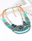 Fashion Green Hollow Out Decorated Multilayer Necklace