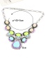 Elegant Light Blue Oval Shape Decorated Necklace