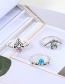 Fashion Silver Color Water Drop Shape Decorated Ring ( 7 Pcs )