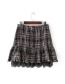 Fashion Gray+black Grid Pattern Decorated Skirt